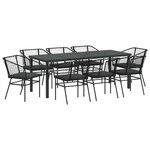 vidaXL Ensemble de salle à manger pour jardin 9 pc Noir polyrotin