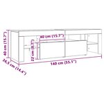 vidaXL Meuble TV avec lumières LED Blanc 140x36 5x40 cm