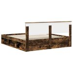 vidaXL Cadre de lit Chêne fumé 180 x 200 cm Bois d'ingénierie
