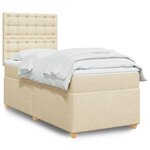 vidaXL Sommier à lattes de lit avec matelas Crème 100x200 cm Tissu