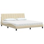 vidaXL Lit avec matelas Hanko crème 180x200 cm tissu