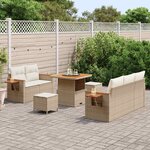 vidaXL Ensemble de canapé de jardin 8 Pièces Beige polyrotin