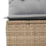 vidaXL Ensemble de canapé de jardin 9 Pièces Beige polyrotin