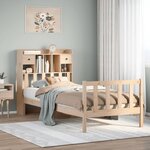 vidaXL Lit bibliothèque sans matelas 90x200 cm bois de pin massif