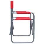 vidaXL Chaises de metteur en scène lot de 2 Acier Rouge