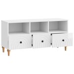 vidaXL Meuble TV 102 x 34 5 x 50 cm Blanc Brillant Bois d’ingénierie
