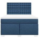 vidaXL Sommier à lattes de lit avec matelas Bleu 160x200 cm Tissu