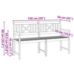 vidaXL Banc de jardin 150x55 5x90 cm Acacia massif