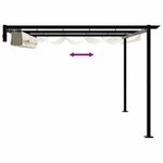 vidaXL Gazebo mural Crème Acier