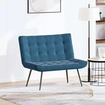 vidaXL Banc bleu 110x74x84 cm velours