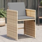 vidaXL Chaises de jardin avec coussins lot de 4 mélange beige