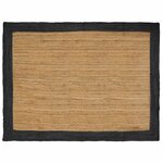 vidaXL Tapis de surface Gris foncé 200 x 290 cm Jute