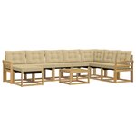 vidaXL Ensemble de canapés d'extérieur 9 pc Blanc et Beige