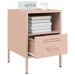 vidaXL Table de chevet rose 36x39x50 5 cm acier laminé à froid