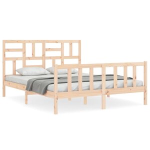 vidaXL Cadre de lit sans matelas bois de pin massif