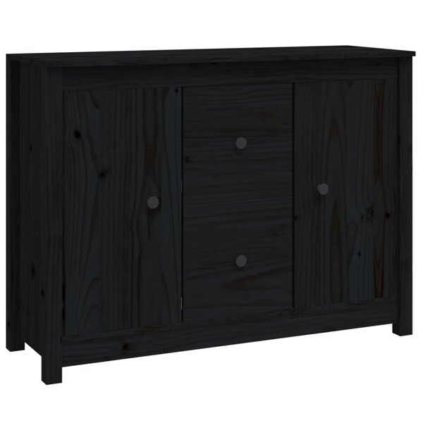 vidaXL Buffet Noir 100x35x74 cm Bois massif de pin