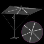vidaXL Parasol banane à mât déporté Anthracite 294 x 200 x 254 cm