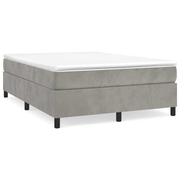 vidaXL Cadre de lit gris clair 140x200 cm velours