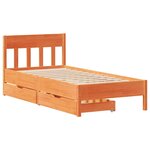 vidaXL Cadre de lit sans matelas cire marron 90x190 cm bois pin massif