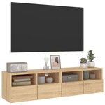 vidaXL Meubles TV muraux 2 Pièces chêne sonoma 60x30x30cm bois ingénierie