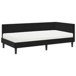vidaXL Cadre de lit d'angle avec matelas Autre 2 Pièces Noir Velours