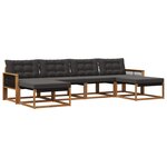 vidaXL Ensemble de canapés d'extérieur 6 pc Naturel et noir