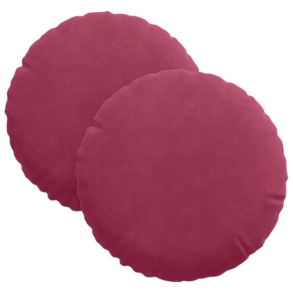 vidaXL Coussins de siège 2 Pièces Bordeaux Ø 40 x 13 cm Velours