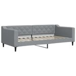 vidaXL Lit de jour avec gigogne et matelas gris clair 90x200 cm tissu