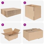 vidaXL Boîte Pliable 50 Pièces Marron 30 x 21.5 x 14 cm Carton