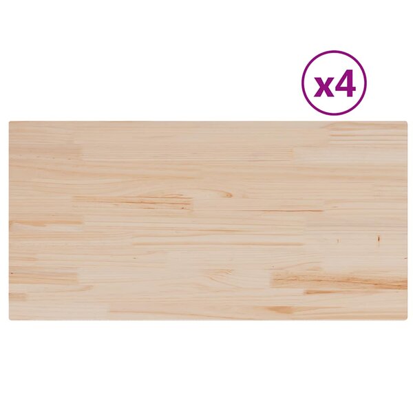 vidaXL Dessus de table 4Pièces 100x50x2 5cm rectangulaire bois pin massif