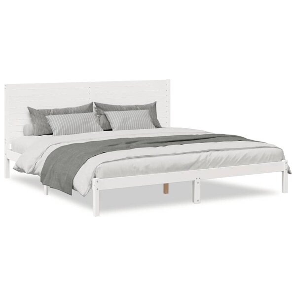 vidaXL Cadre de lit extra long sans matelas 180x210 cm bois massif