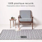 Tapis extérieur terrasse réversible - Tapis de jardin imperméable et résistant UV - Zoe - Gris - 180x270 cm - HOMESCAPES