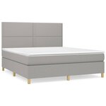 vidaXL Sommier à lattes de lit avec matelas Gris clair 180x200cm Tissu