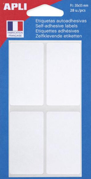 Pochette 28 Étiquettes Blanche 30X55