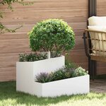 vidaXL Cache-pot de jardin Blanc 60 x 60 x 50 cm Acier