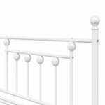 vidaXL Cadre de lit de jour avec tête de lit Blanc 90 x 200 cm Acier