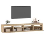 vidaXL Meuble TV avec lumières LED Chêne sonoma 240x35x40 cm