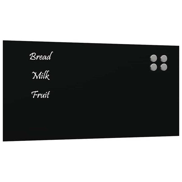 vidaXL Tableau noir magnétique mural Noir 60x30 cm Verre trempé