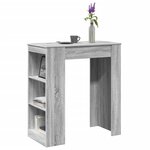 vidaXL Table de bar avec étagères sonoma gris bois d'ingénierie