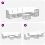 vidaXL Ensemble de canapé de jardin 7 Pièces Noir polyrotin