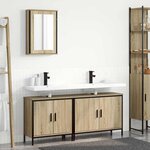 vidaXL Ensemble de mobilier de salle de bain avec étagère 3 Pièces Marron