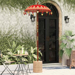 vidaXL Parasol balinais Rouge 95 x 95 x 260 cm