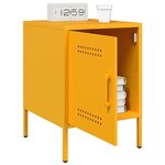 vidaXL Table de chevet jaune moutarde 36x39x50 5 cm acier