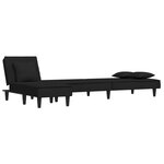 vidaXL Canapé-lit en forme de L noir 255x140x70 cm velours