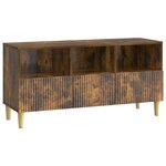 vidaXL Meuble TV Chêne fumé 102 x 34 5 x 50 cm Bois d'ingénierie