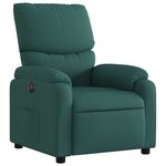 vidaXL Fauteuil inclinable électrique Vert foncé Tissu