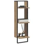 vidaXL Étagère Murale avec étagère Chêne artisanal 30 x 25 x 100 cm