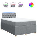 vidaXL Sommier à lattes de lit et matelas gris clair 120x190 cm tissu
