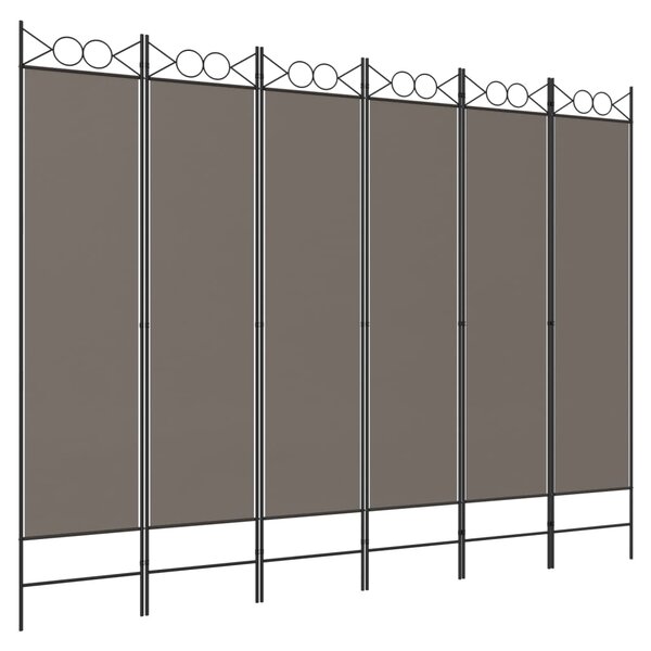 vidaXL Cloison de séparation 6 panneaux Anthracite 240x220 cm Tissu
