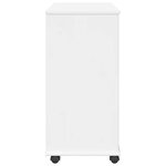 vidaXL Cabinet roulant 63 5 x 39 x 79 cm Bois de Pin Massif Blanc